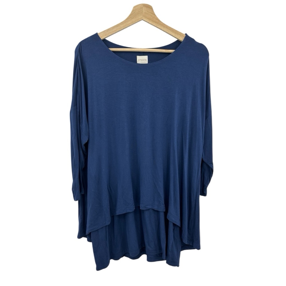 Chico's Deep Blue Tunic Layered Top